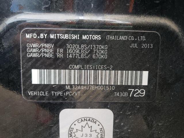 Photo 9 VIN: ML32A4HJ7EH001510 - MITSUBISHI MIRAGE ES 