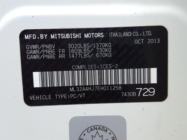 Photo 8 VIN: ML32A4HJ7EH011258 - MITSUBISHI MIRAGE ES 