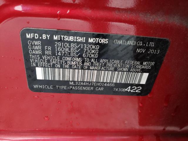 Photo 9 VIN: ML32A4HJ7EH014466 - MITSUBISHI MIRAGE ES 