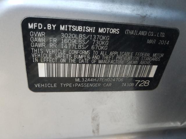 Photo 9 VIN: ML32A4HJ7EH024706 - MITSUBISHI MIRAGE 