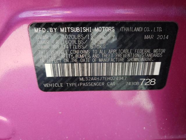 Photo 9 VIN: ML32A4HJ7EH024947 - MITSUBISHI MIRAGE ES 