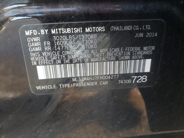 Photo 9 VIN: ML32A4HJ7FH004277 - MITSUBISHI MIRAGE ES 