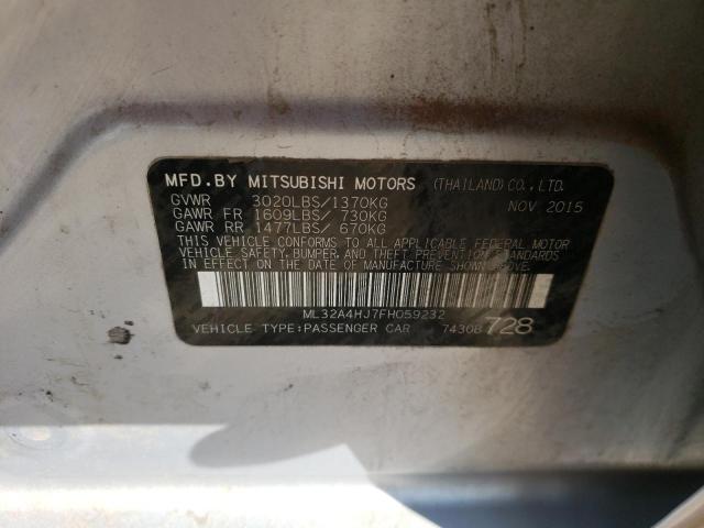 Photo 9 VIN: ML32A4HJ7FH059232 - MITSUBISHI MIRAGE ES 