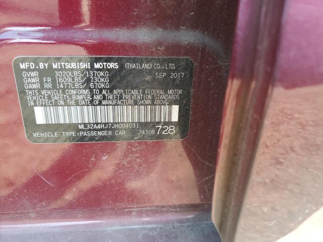 Photo 11 VIN: ML32A4HJ7JH004031 - MITSUBISHI MIRAGE 