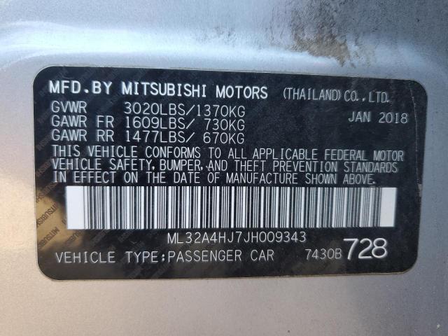 Photo 11 VIN: ML32A4HJ7JH009343 - MITSUBISHI MIRAGE 