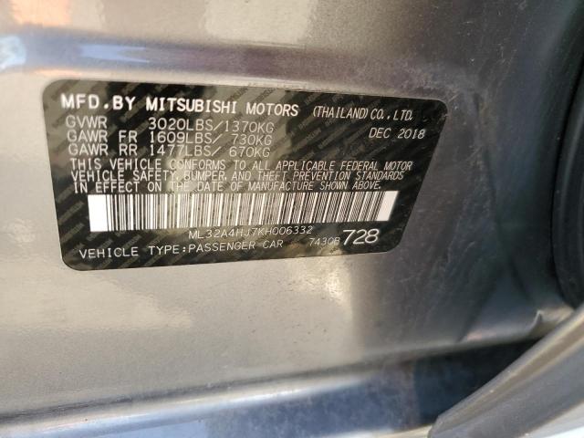 Photo 11 VIN: ML32A4HJ7KH006332 - MITSUBISHI MIRAGE SE 