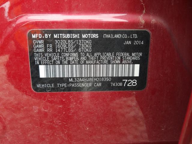 Photo 9 VIN: ML32A4HJ8EH018350 - MITSUBISHI MIRAGE ES 