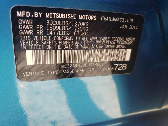 Photo 9 VIN: ML32A4HJ8EH018901 - MITSUBISHI MIRAGE ES 