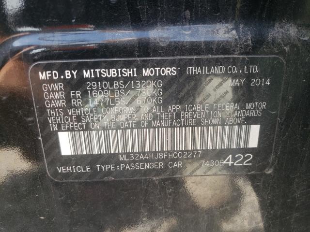 Photo 9 VIN: ML32A4HJ8FH002277 - MITSUBISHI MIRAGE ES 