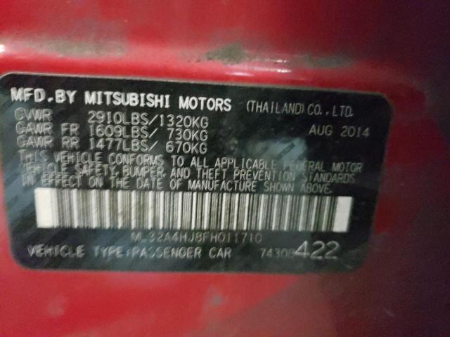 Photo 9 VIN: ML32A4HJ8FH011710 - MITSUBISHI MIRAGE ES 