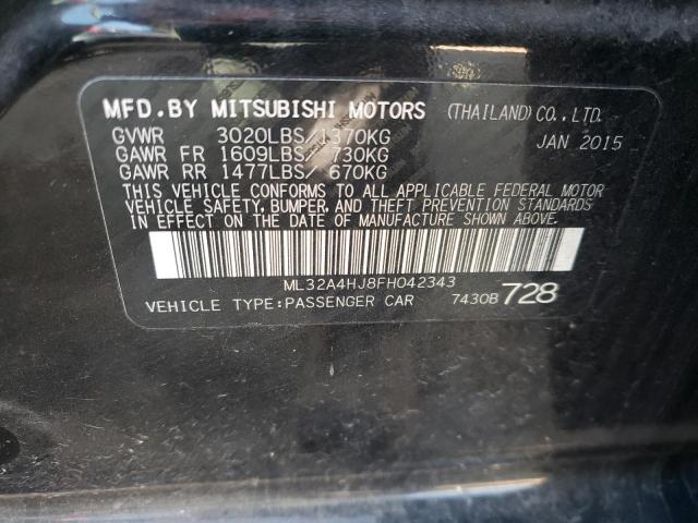 Photo 11 VIN: ML32A4HJ8FH042343 - MITSUBISHI MIRAGE ES 