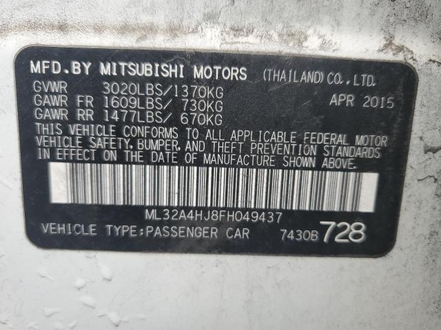 Photo 12 VIN: ML32A4HJ8FH049437 - MITSUBISHI MIRAGE ES 