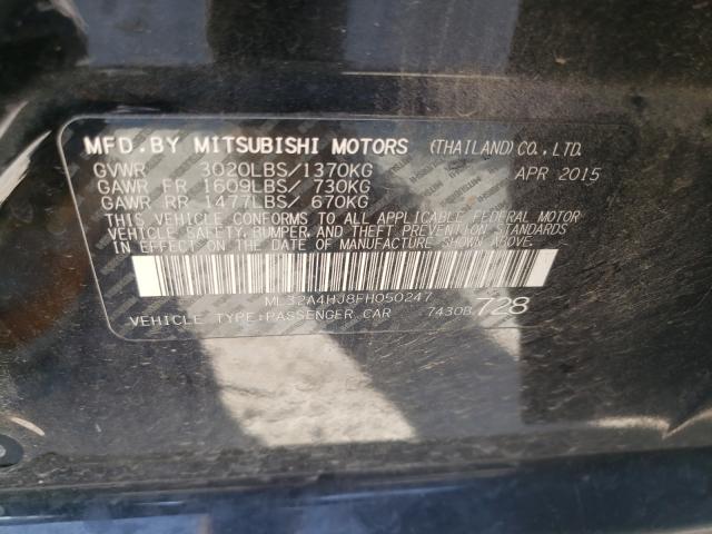 Photo 9 VIN: ML32A4HJ8FH050247 - MITSUBISHI MIRAGE ES 