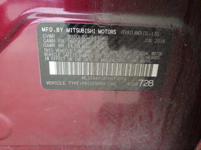 Photo 9 VIN: ML32A4HJ8HH010558 - MITSUBISHI MIRAGE SE 