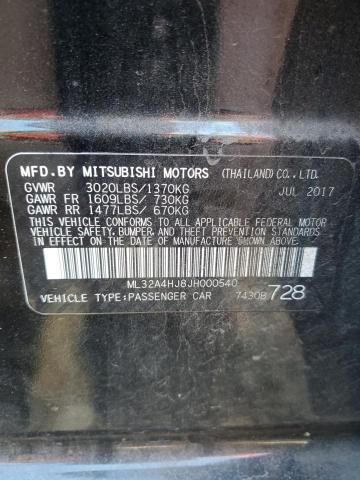 Photo 12 VIN: ML32A4HJ8JH000540 - MITSUBISHI MIRAGE SE 