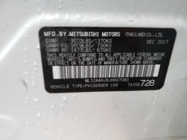 Photo 9 VIN: ML32A4HJ8JH007083 - MITSUBISHI MIRAGE SE 