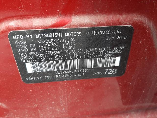 Photo 9 VIN: ML32A4HJ8JH013255 - MITSUBISHI MIRAGE 