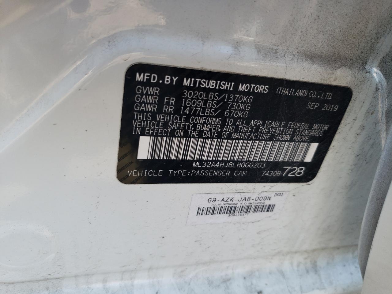 Photo 11 VIN: ML32A4HJ8LH000203 - MITSUBISHI MIRAGE 