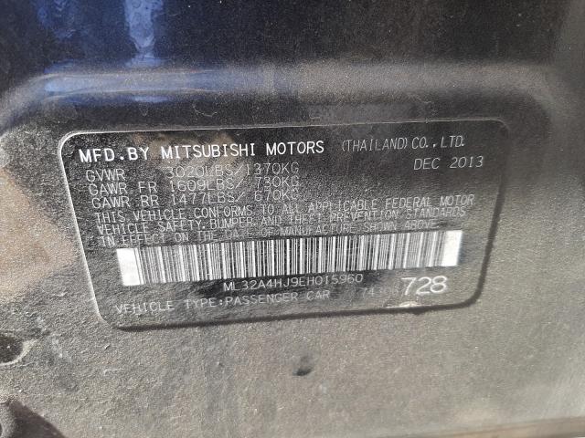 Photo 9 VIN: ML32A4HJ9EH015960 - MITSUBISHI MIRAGE ES 