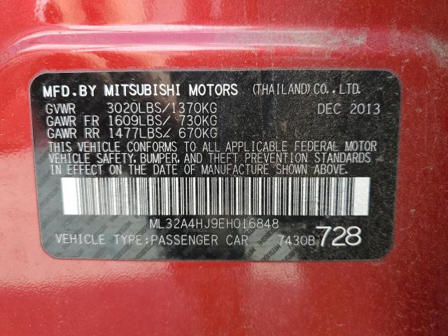 Photo 11 VIN: ML32A4HJ9EH016848 - MITSUBISHI MIRAGE ES 