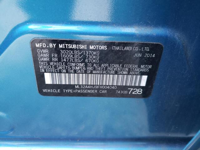 Photo 9 VIN: ML32A4HJ9FH004040 - MITSUBISHI MIRAGE ES 