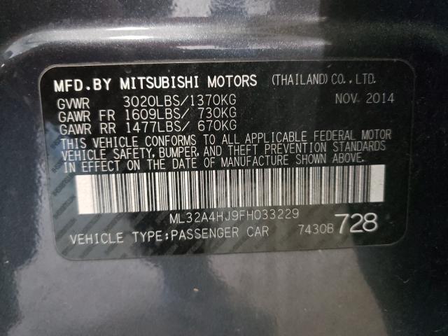 Photo 9 VIN: ML32A4HJ9FH033229 - MITSUBISHI MIRAGE 