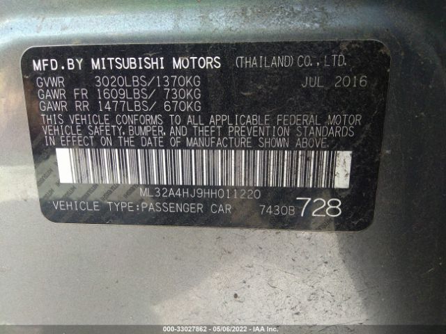 Photo 8 VIN: ML32A4HJ9HH011220 - MITSUBISHI MIRAGE 