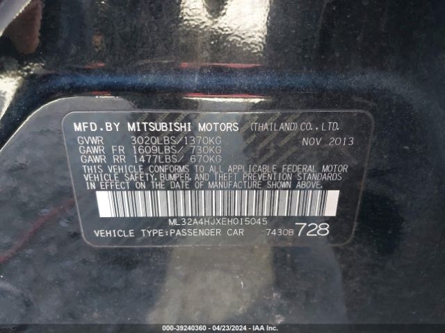 Photo 8 VIN: ML32A4HJXEH015045 - MITSUBISHI MIRAGE 