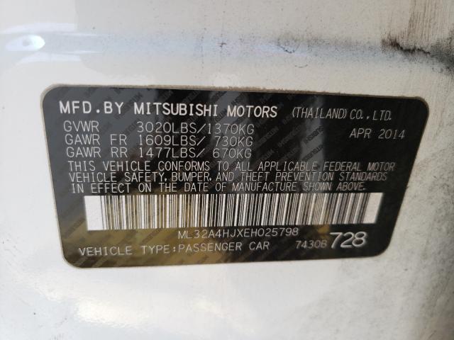 Photo 9 VIN: ML32A4HJXEH025798 - MITSUBISHI MIRAGE ES 