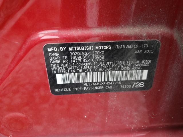 Photo 9 VIN: ML32A4HJXFH047236 - MITSUBISHI MIRAGE ES 