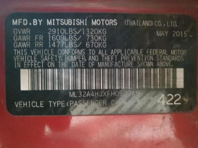 Photo 12 VIN: ML32A4HJXFH050945 - MITSUBISHI MIRAGE ES 