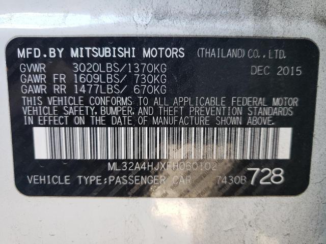 Photo 11 VIN: ML32A4HJXFH060102 - MITSUBISHI MIRAGE ES 