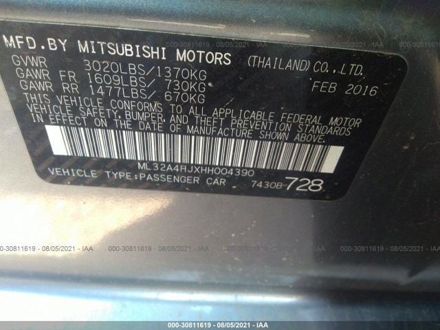 Photo 8 VIN: ML32A4HJXHH004390 - MITSUBISHI MIRAGE 