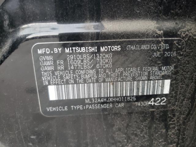 Photo 9 VIN: ML32A4HJXHH011825 - MITSUBISHI MIRAGE SE 