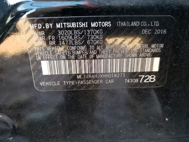 Photo 9 VIN: ML32A4HJXHH018273 - MITSUBISHI MIRAGE SE 