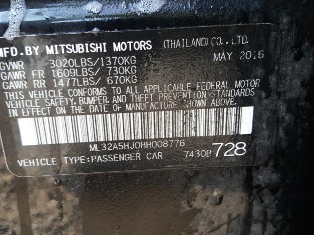 Photo 9 VIN: ML32A5HJ0HH008776 - MITSUBISHI MIRAGE GT 