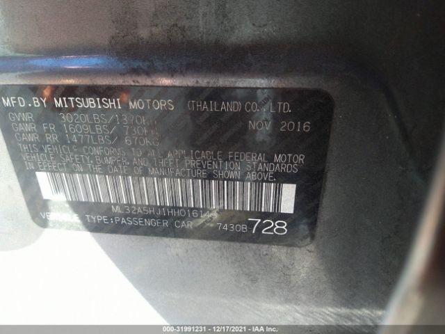 Photo 8 VIN: ML32A5HJ1HH016143 - MITSUBISHI MIRAGE 