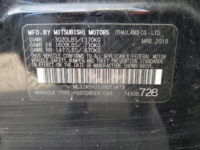 Photo 11 VIN: ML32A5HJ1JH011479 - MITSUBISHI MIRAGE 