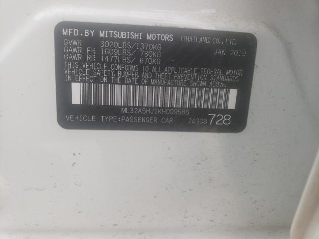 Photo 9 VIN: ML32A5HJ1KH009586 - MITSUBISHI MIRAGE 