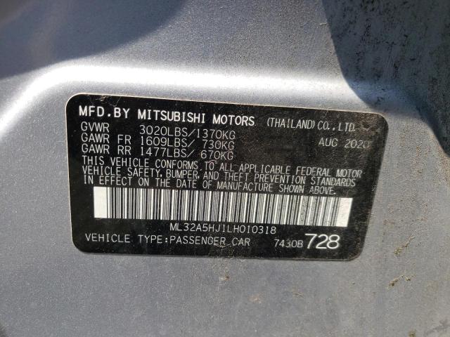 Photo 9 VIN: ML32A5HJ1LH010318 - MITSUBISHI MIRAGE LE 