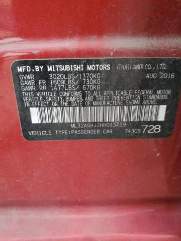 Photo 11 VIN: ML32A5HJ2HH013459 - MITSUBISHI MIRAGE GT 