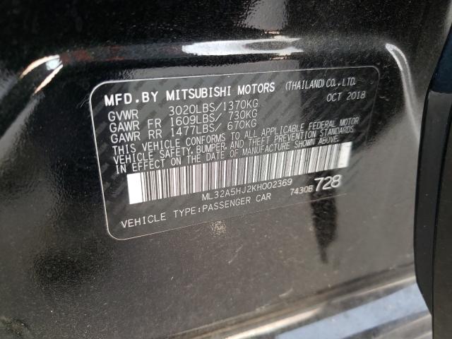 Photo 9 VIN: ML32A5HJ2KH002369 - MITSUBISHI MIRAGE LE 