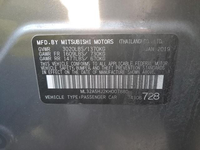 Photo 11 VIN: ML32A5HJ2KH007880 - MITSUBISHI MIRAGE LE 