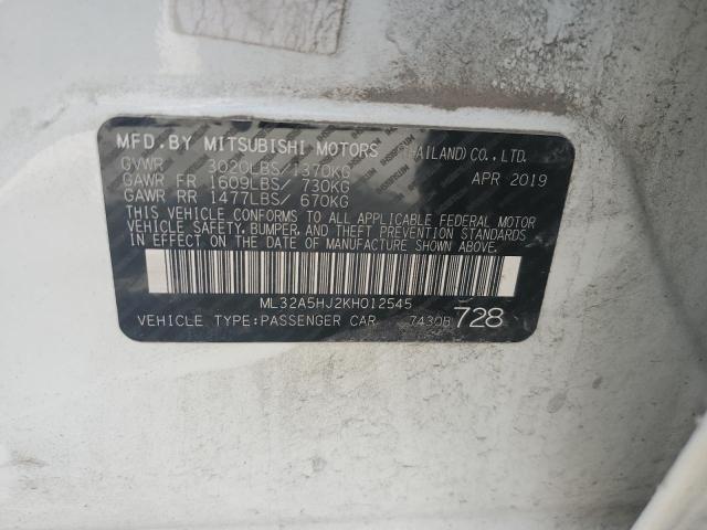 Photo 12 VIN: ML32A5HJ2KH012545 - MITSUBISHI MIRAGE LE 