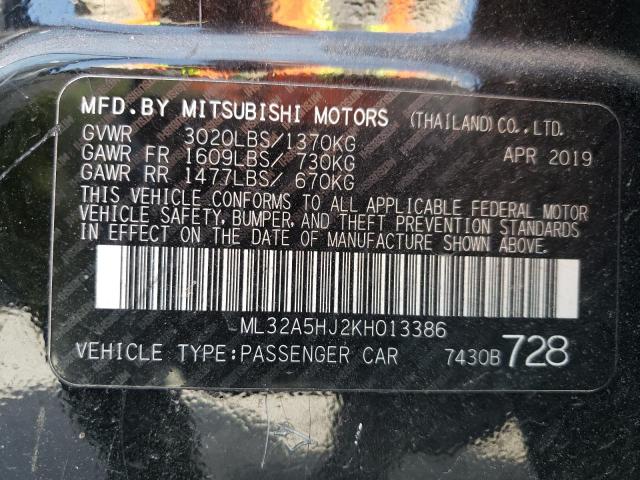 Photo 11 VIN: ML32A5HJ2KH013386 - MITSUBISHI MIRAGE LE 