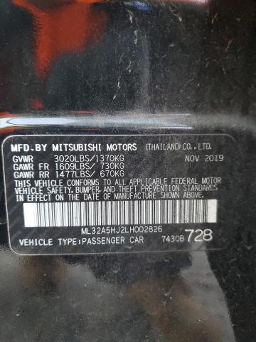 Photo 12 VIN: ML32A5HJ2LH002826 - MITSUBISHI MIRAGE LE 