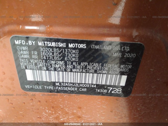 Photo 8 VIN: ML32A5HJ2LH009744 - MITSUBISHI MIRAGE 