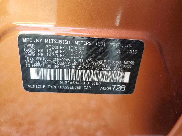 Photo 11 VIN: ML32A5HJ3HH015169 - MITSUBISHI MIRAGE GT 