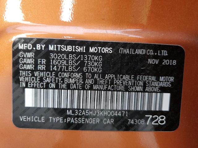 Photo 11 VIN: ML32A5HJ3KH004471 - MITSUBISHI MIRAGE LE 