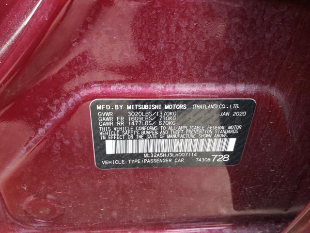 Photo 11 VIN: ML32A5HJ3LH007114 - MITSUBISHI MIRAGE LE 